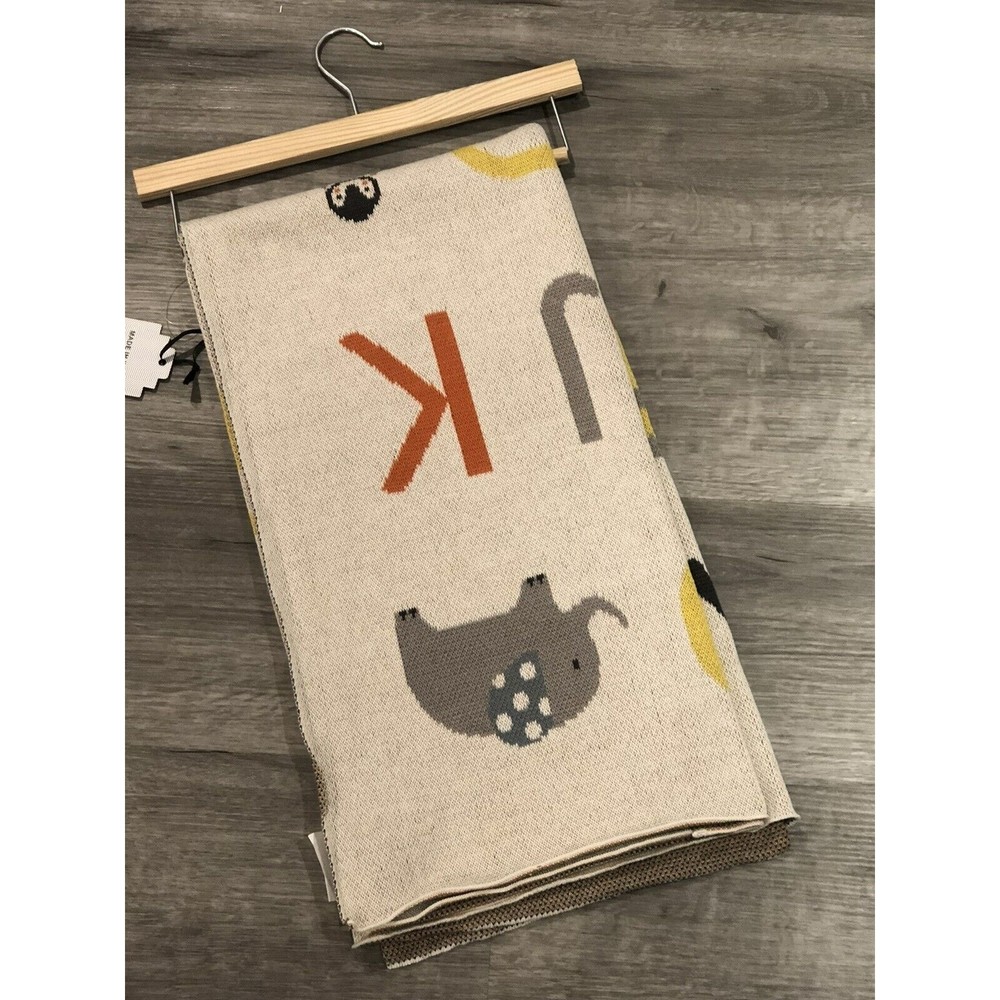 Baby Throw Blanket Made In India Cotton Alphabet Letters Elephant Fish Bee New